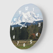 山レイニエ風景風景 ラージ壁時計 (傾斜)