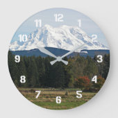 山レイニエ風景風景 ラージ壁時計 (正面)