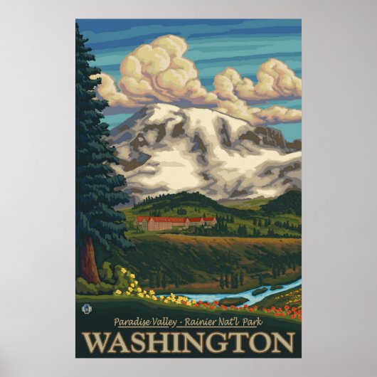 山レイニエ – パラダイスインロッジ – トラベルポスター ポスター (正面)