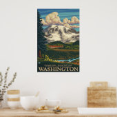 山レイニエ – パラダイスインロッジ – トラベルポスター ポスター (キッチン)