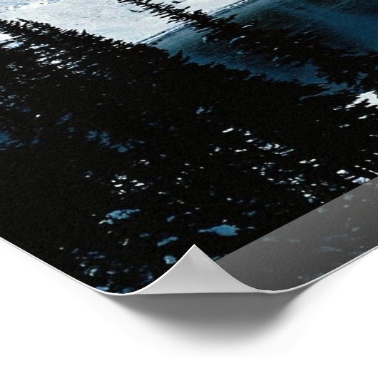 山レイニエ、ワシントン州、アメリカ冬 ポスター (角)