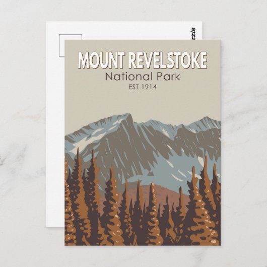 山レヴェストークナショナルパークトラベルアートヴィンテージ ポストカード (正面/裏面)