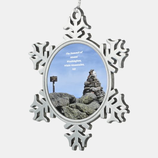 山ワシントンサミットクリスマスオーナメント スノーフレークピューターオーナメント (右)