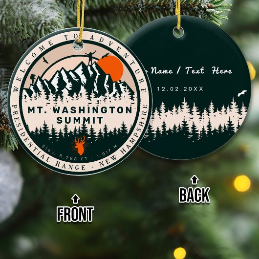 山ワシントンニューハンプシャーハイキングお土産 セラミックオーナメント