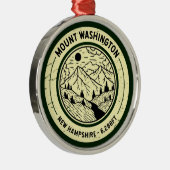 山ワシントンニューハンプシャーハイキングスキーレトロ メタルオーナメント (右)