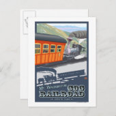 山ワシントン、ニューハンプシャーコグ鉄道 ポストカード (正面/裏面)