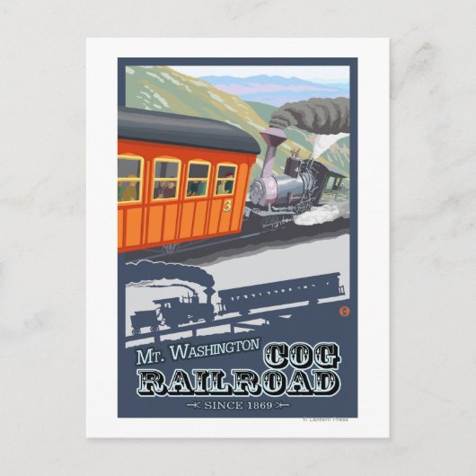山ワシントン、ニューハンプシャーコグ鉄道 ポストカード (正面)