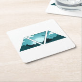 山三角形 スクエアペーパーコースター (アングル)