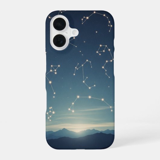 山上のヴィンテージな星座 iPhone 16ケース (裏面)
