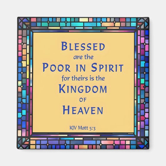 山上の説教からの最初の幸せ マグネット (正面)