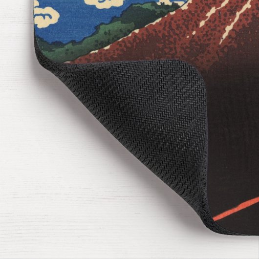 山下白雨、北斎の雷および富士山、Hokusai、Ukiyo-e マウスパッド (コーナー)