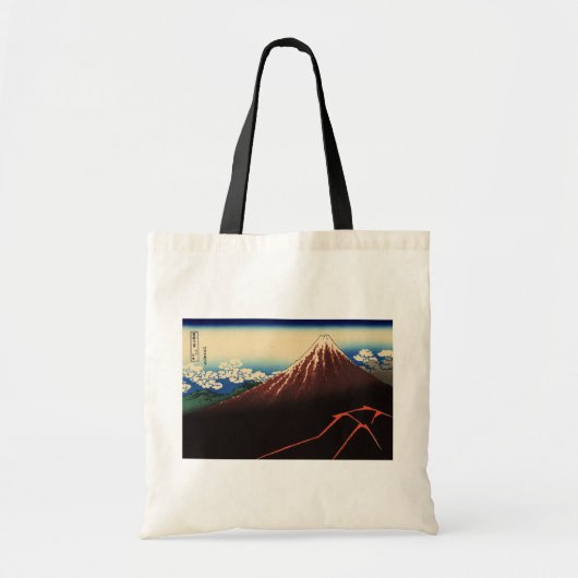 山下白雨, 北斎 Thunder and Mount Fuji, Hokusai, Ukiyo-e トートバッグ (正面)