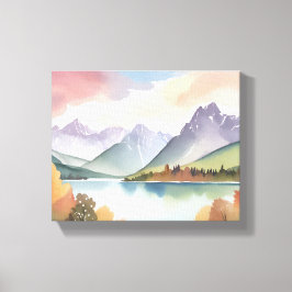山並み | エアリーな自然の水彩風景画 キャンバスプリント