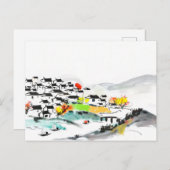 山中国の伝統的の中の村 ポストカード (正面/裏面)