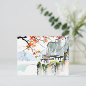 山中国の村の春 ポストカード (スタンド正面)