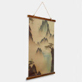 山中国の絵画と滝 吊り下げ型タペストリー (傾斜あり)