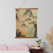 山中国の絵画と滝 吊り下げ型タペストリー (寝室)