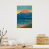 山中湖と富士山（河瀬蓮井） ポスター (キッチン)