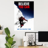 山信じ登場やる気を起こさせる ポスター (ホームオフィス)