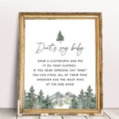 山冬の赤ちゃんシャワー言わないベビーゲーム ポスター