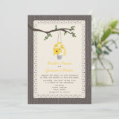 山刺激を受けたの花の木結婚の缶 招待状 (スタンド正面)