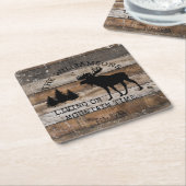 山動揺して素朴の時間に生きる木 スクエアペーパーコースター (アングル)