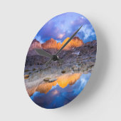山反射（カリフォルニア） ラウンド壁時計 (傾斜)