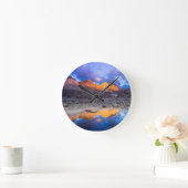 山反射（カリフォルニア） ラウンド壁時計 (ホーム)
