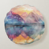 山反射:水彩丸装飾用クッション ラウンドクッション (裏面)