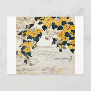 山吹,北斎黄花,北斎,浮世絵 ポストカード