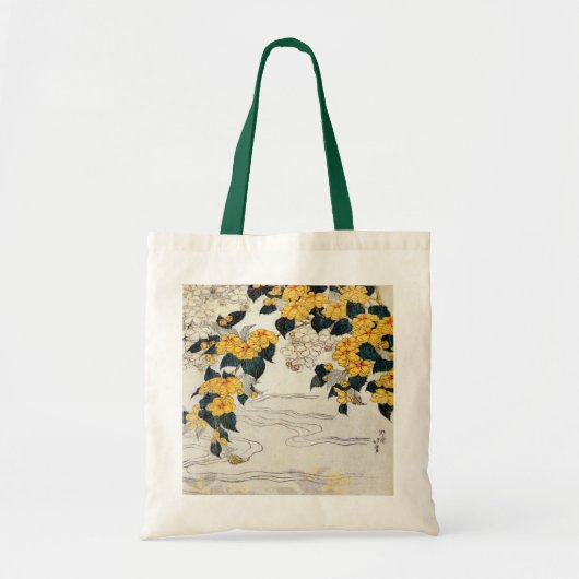 山吹, 北斎 Yellow Flower, Hokusai, Ukiyo-e トートバッグ (正面)