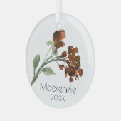 山咲き | テラコッタオレンジボヘミアンカスタム ガラスオーナメント (正面左)