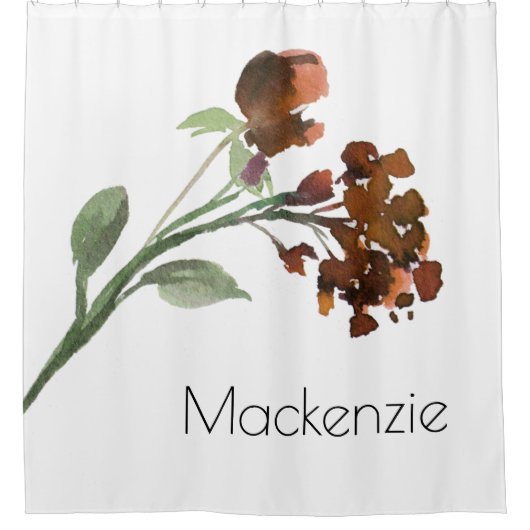 山咲き | テラコッタオレンジボヘミアンカスタム シャワーカーテン (正面)