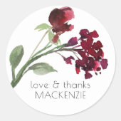 山咲き | テラコッタオレンジボヘミアンフラワー ラウンドシール (正面)