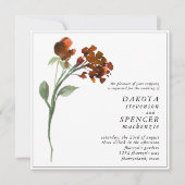 山咲き | テラコッタオレンジボヘミアンフラワー 招待状 (正面)