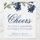 山咲き |ネイビーブルーボヘミアン応援を愛へ ワインラベル (シングルラベル)