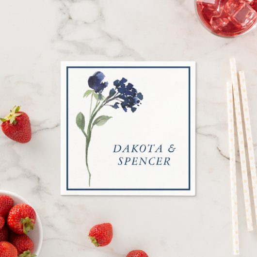 山咲き |ブルークラシックボヘミアン庭園の結婚式 スタンダードカクテルナプキン (インサイチュ)
