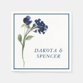 山咲き |ブルークラシックボヘミアン庭園の結婚式 スタンダードカクテルナプキン (正面)