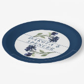 山咲き |ブルークラシックボヘミアン庭園の結婚式 ペーパープレート (アングル)