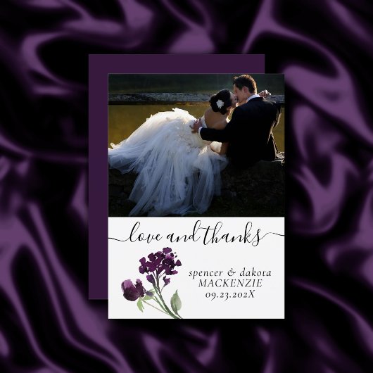 山咲き |深いパープルボヘミアン写真愛と サンキューカード