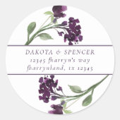 山咲き |深いパープルボヘミアン差出人住所 ラウンドシール (正面)