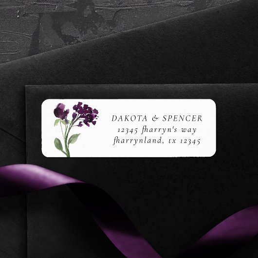 山咲き |深いパープルボヘミアン差出人住所 ラベル