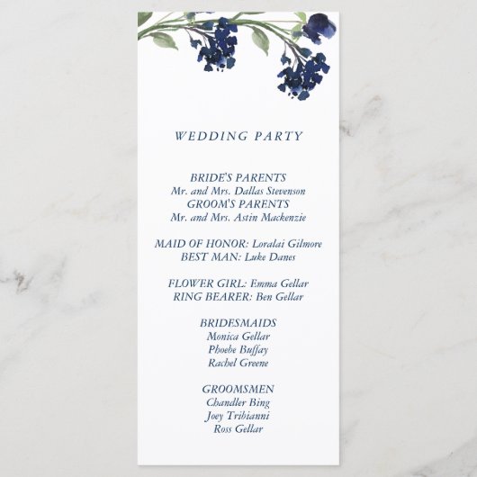 山咲き |青クラシックボヘミアン庭園の儀式 プログラム (裏面)