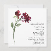山咲き | Crimson Red Bohemian Flower 結婚's 招待状 (正面)