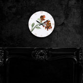 山咲き | Terracottaオレンジボヘミアン花 ラウンド壁時計