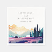 山国ライラック畑の風景 ウェディング スタンダードカクテルナプキン (正面)