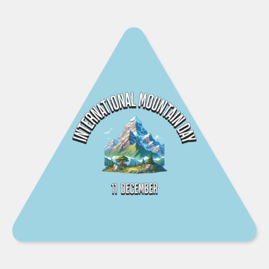 山国際的の日。十二月十一日 三角形シール (正面)