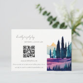 山国風景結婚のQRコードRSVP エンクロージャーカード (スタンド正面)