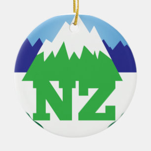 山地のトレンディーのNZ (ニュージーランド) セラミックオーナメント