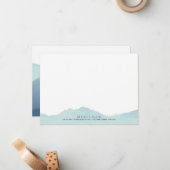 山地のパーソナライズな文房具の平らなカード ノートカード (正面/裏面インサイチュ)